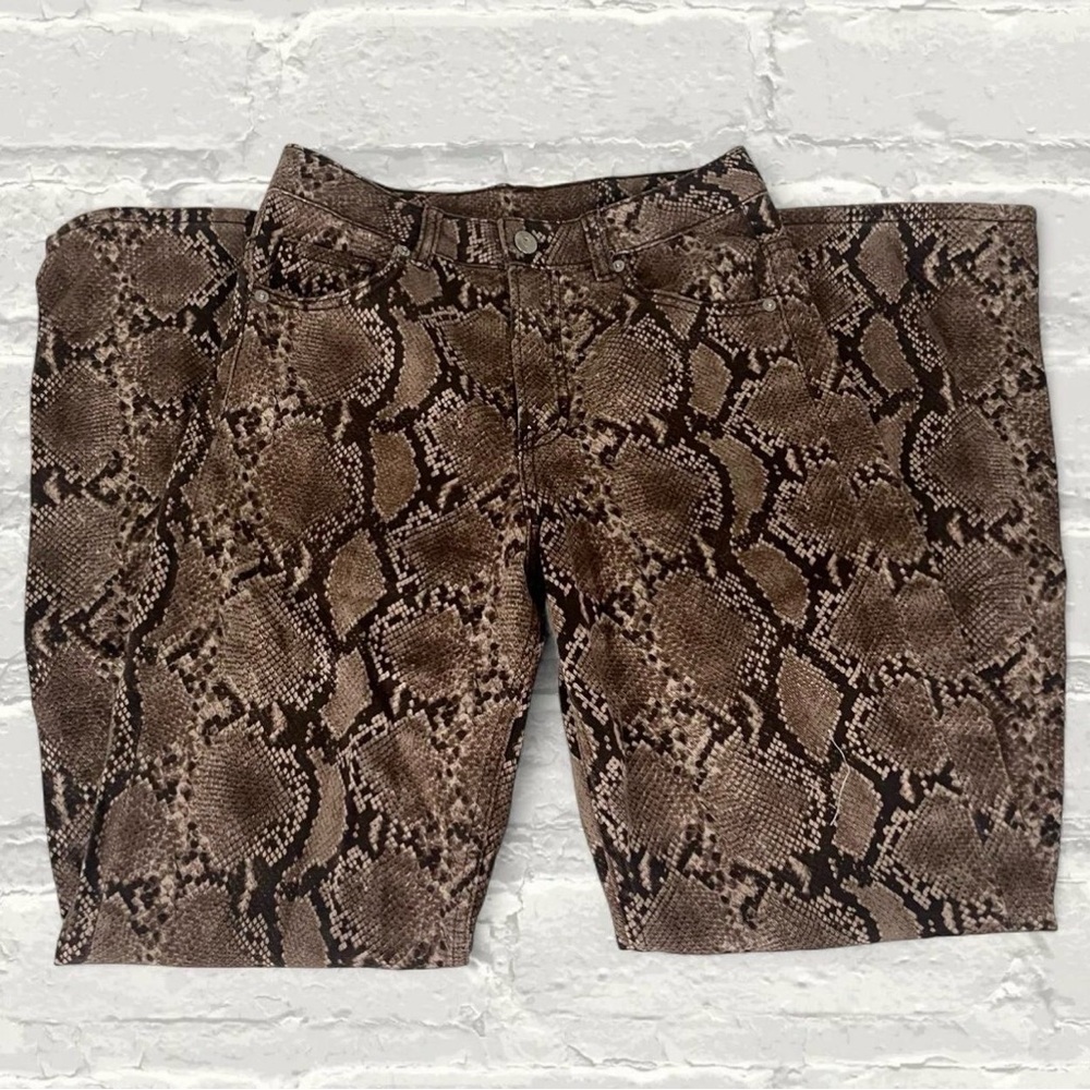 H&M Snakeskin High Rise Wide Leg Jeans - Picture 4 of 5